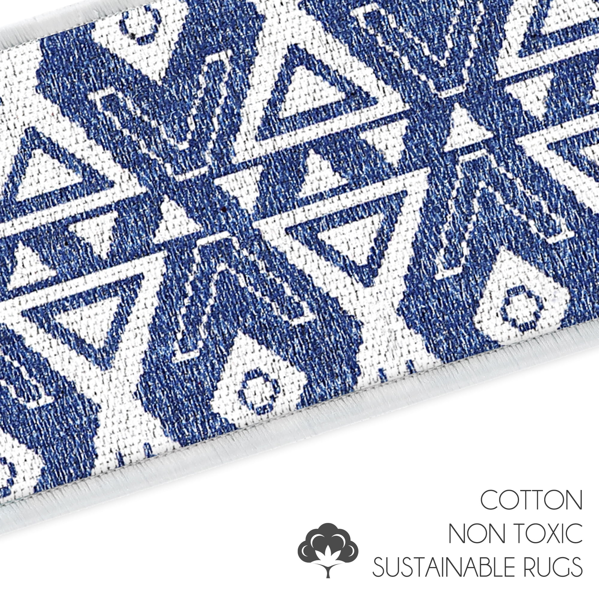 SussexHome Hairband Design 9" X 28" Stair Treads - 150 % Cotton Anti-Slip Carpet Strips for Indoor Stairs-Easy to Install Stair Treads with Double Adhesive Tape-Safe, Extra-Grip, 15-Pack-Navy