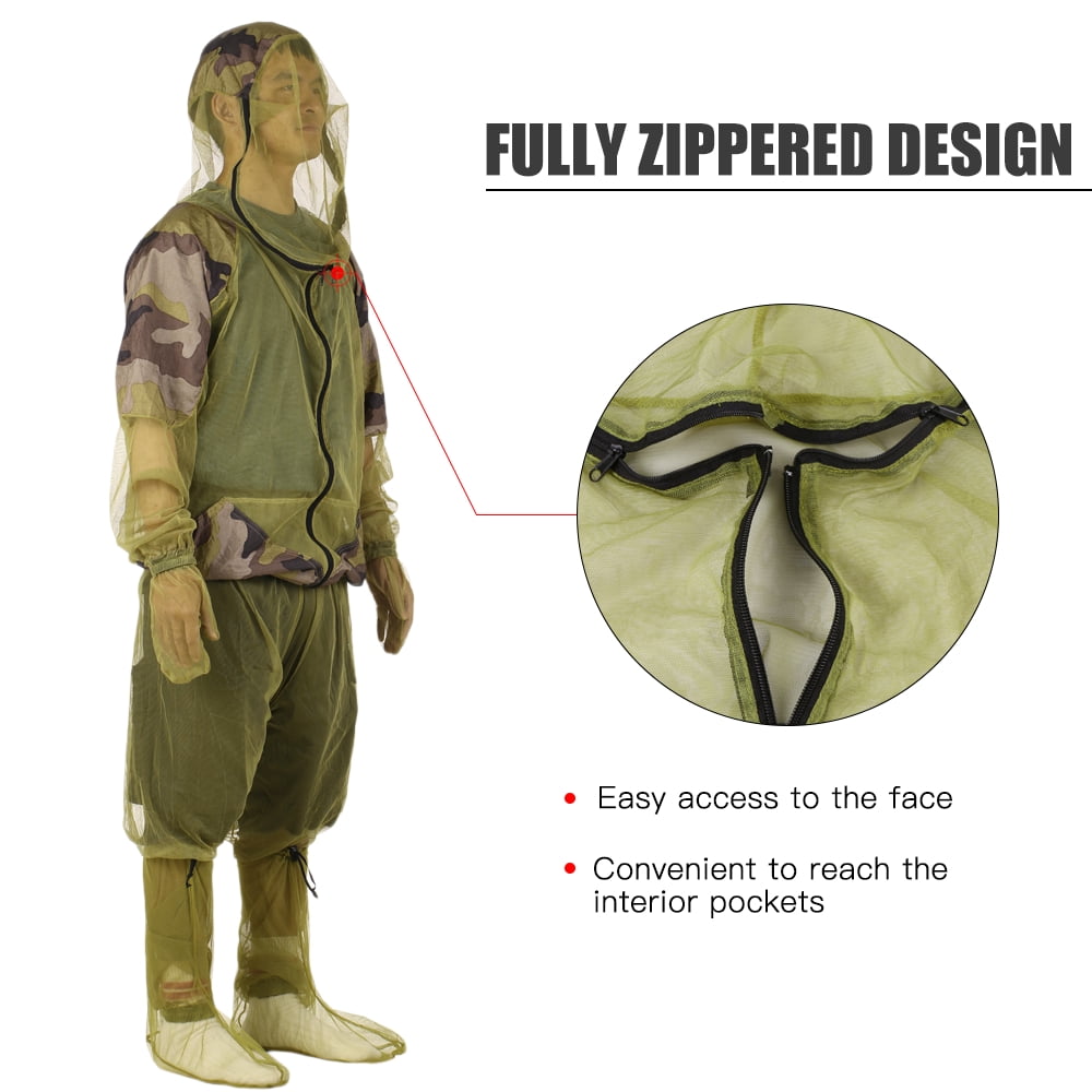 Sorven fishing Outdoor Repellent Suit Bug Jacket Mesh Hooded Suits Fishing Hunting Camping Jacket Protective Mesh Shirt Gloves Pants