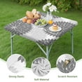 thumbnail image 4 of 34x34 Square Table Cover for Card Tables Bohemian Floral Elastic Tablecloth with Fitted Hem for Patio Kitchen Decor, 4 of 6