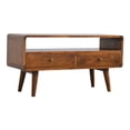 thumbnail image 2 of Solid Wood Media Stand for Small TVs | Features Open Slot and Nordic Legs | Artisan-Crafted with Chestnut Finish | Resolves Lack of Attractive Media Display, 2 of 5