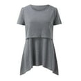 thumbnail image 2 of Juebong Lightning Deals 2024 Women's Nursing Tunics Tops Maternity T-Shirts Breastfeeding Blouses Shirts Summer Short Sleeves Double Layer Pregnancy Tee Mama Clothes, 2 of 4
