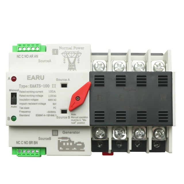 Labymos Compact Automatic Transfer Switch Electrical Selector Switches Dual Power Switch Solar Power Rail Type