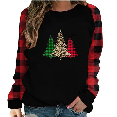

Womens Tops Dressy Casual Womens Tops Women Summer Fashion Casual Print Round Neck Loose Long Sleeve T-shirt Top Blouse Pullover Womens Fall Tops Corset Tops for Women