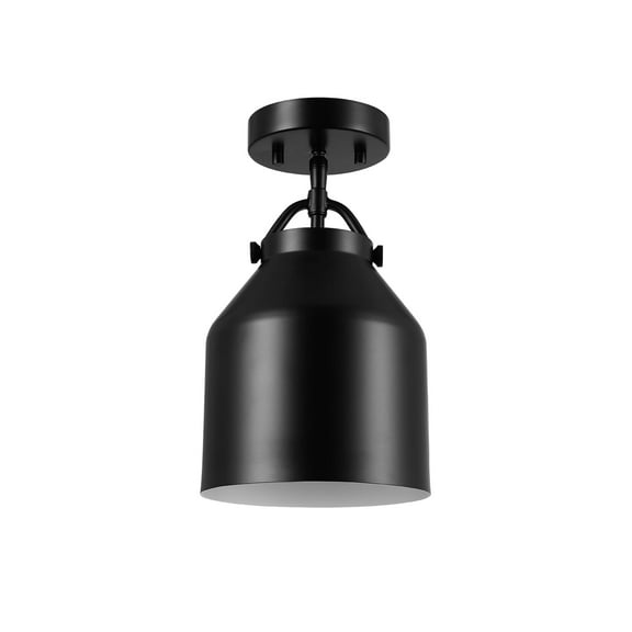Globe Electric 91005467 Helm 7" Wide Semi-Flush Ceiling Fixture - Black