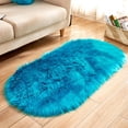 thumbnail image 2 of Alfombra Suave Peluda para El Dormitorio Niños, Alfombra de Ovalada para La Decoración de de , 60x90cm Azul oscuro, 2 of 5