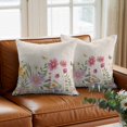thumbnail image 3 of Colorful Daisy Throw Pillow Cover Dragonfly Butterfly Leaf Cotton Linen Cushion Cover Throw Pillow Case with Invisible Zipper for Couch Sofa Bed Chair Car 24x24 Inch, 3 of 14