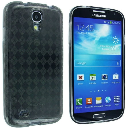 Smoke Checker - Smoke TPU Gummy Case Cover with Checker Design for Samsung Galaxy S4