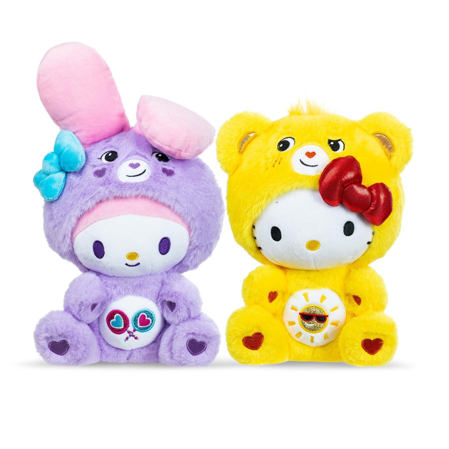 Care Bears Hello Kitty, lot de 2 peluches, Funshine et Share