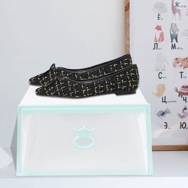 TABLETREANDS Caja Para Zapatos Verde Plegable De Plástico Transparente Con Cajón Para Almacenamiento Organizado Y Duradero