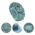 thumbnail image 3 of Unique Bargains Leopard Double Layer Shower Cap 1 Pc Blue, 3 of 5
