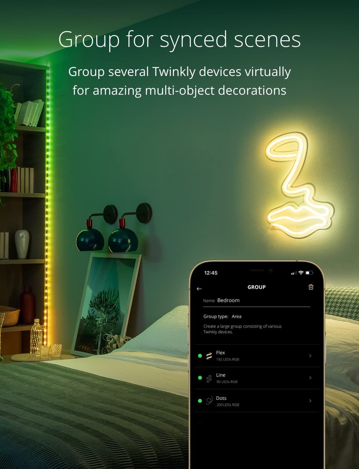 Twinkly Line – Extension Kit App-Controlled Adhesive + Magnetic LED Light Strip with RGB (16 Million Colors) LEDs. Extendable. 5 feet. White Strip. Indoor Smart Home Decoration Light