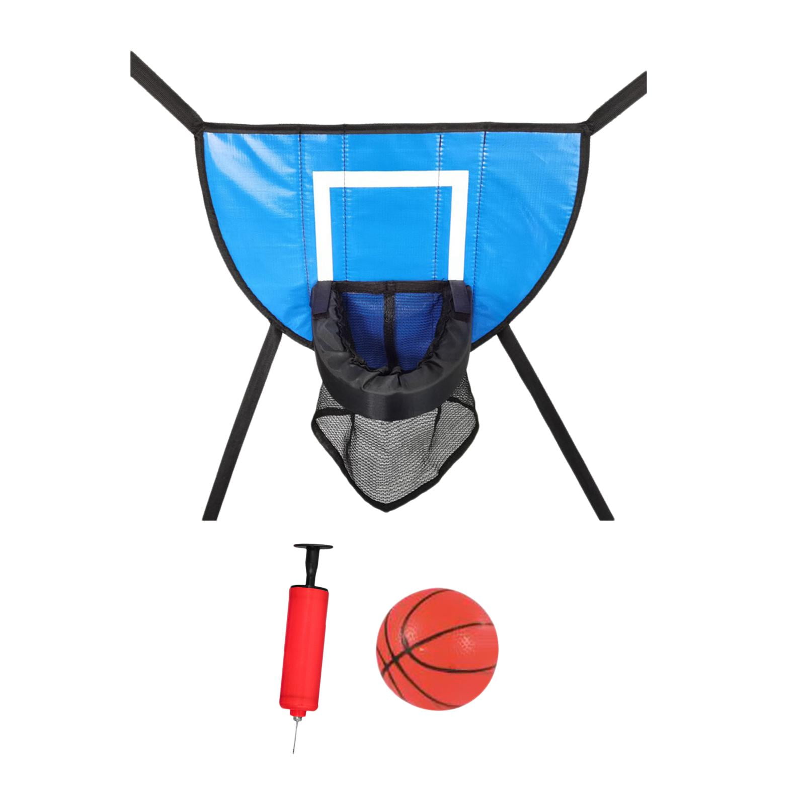 Panier De Basket Pour Trampoline - Bord Souple, Fixation Réglable, Avec 4 Balles Et Pompe - Pour Enfants