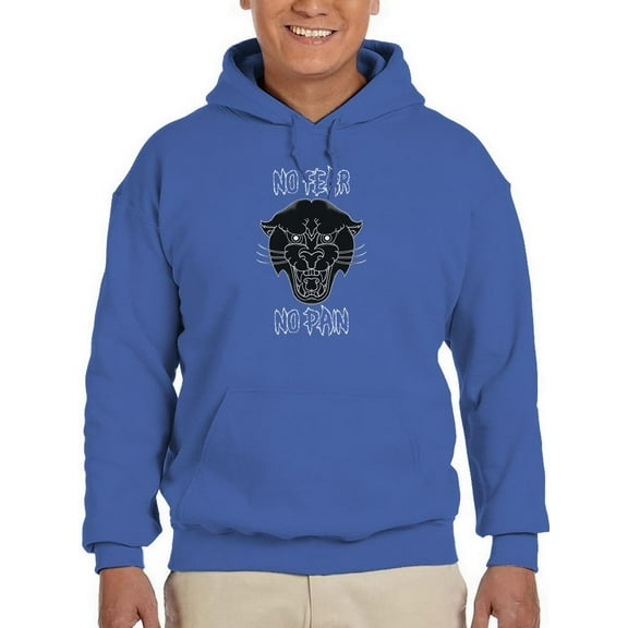 Panther With No Fear Quote Hoodie Men -Image by Shutterstock, Male Small