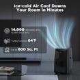 thumbnail image 3 of TURBRO Aire Acondicionado Portátil 14,000 BTU Smart WiFi, Enfriamiento Potente hasta 600 Pies Cuadrados, Funciones 3 en 1 con Control Remoto Retroiluminado, Compatible con Control por Voz Alexa, Fácil, 3 of 5