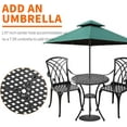 thumbnail image 4 of ZXNYH Outdoor Bistro Set 3 Piece Cast Aluminum Patio Bistro Sets, All Weather Bistro Table Set with Umbrella Hole, Bistro Table and Chairs Set of 2 for Porch, Yard, Balcony, Black, 4 of 7