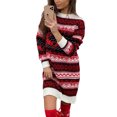 thumbnail image 1 of FOCUSNORM Robe de Chandail de Noël pour Femmes Juniors, Robe en Tricot à Manches Longues à Col Rond, 1 of 8