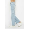 thumbnail image 4 of Womens High Waist Straight Leg Cargo Jeans With Multiple Pockets Washed Denim For Everyday Utility Flattering Fit, 4 of 8