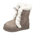 thumbnail image 2 of Heisall Women's Snow Boots Slip-On Fleece Lined Thickened Sole Elevated Fur-Lined Fuzzy Thermal Winter Casual Fashion Boots, 2 of 8
