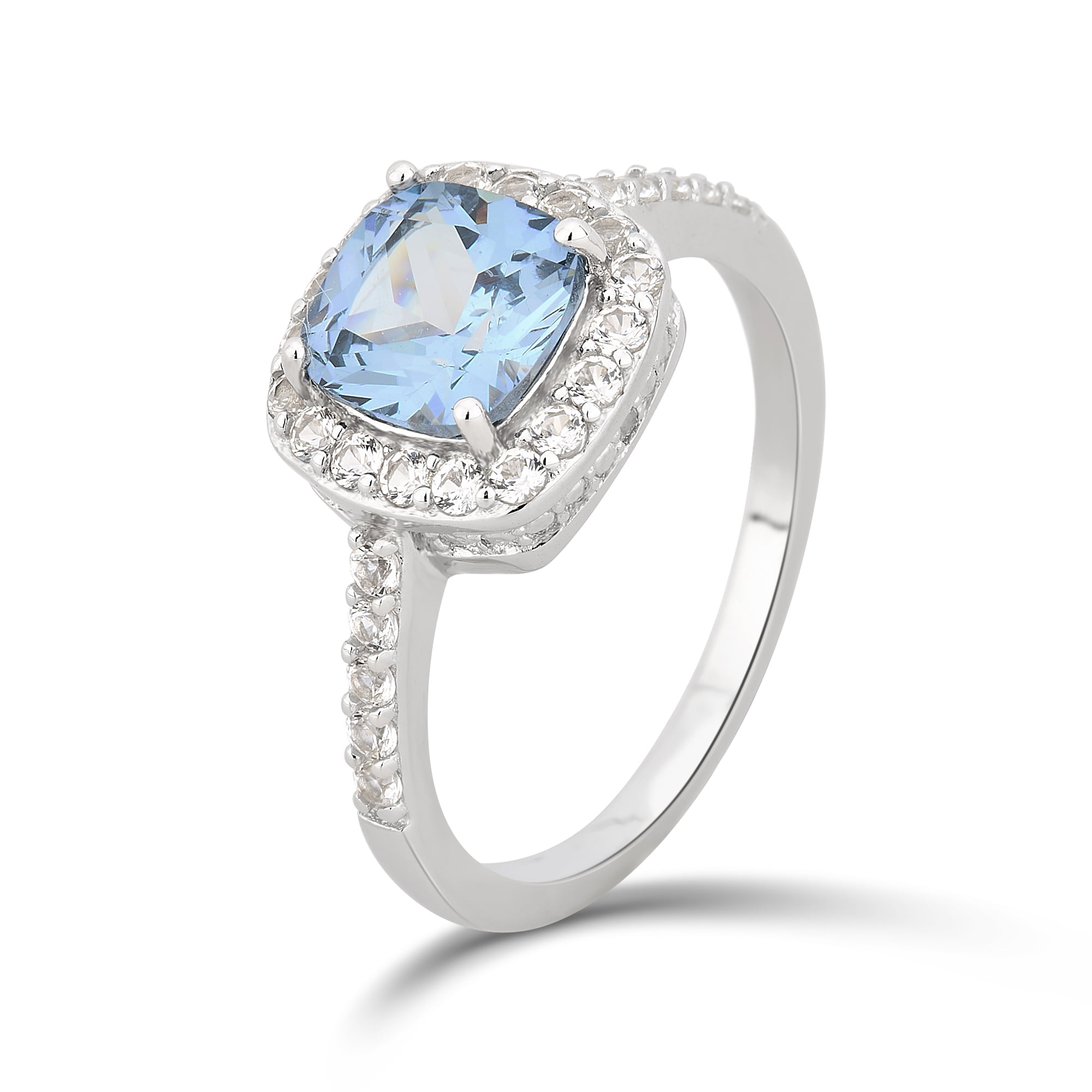 Diamond Accent, Created Blue Topaz & White Sapphire Sterling Silver 3 Piece Jewelry Set