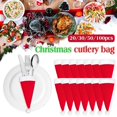 thumbnail image 2 of Bolsas de almacenamiento para sombreros de Papá Noel, vajilla, cuchillo, tenedor, decoración navideña, 20-100 piezas, 2 of 4