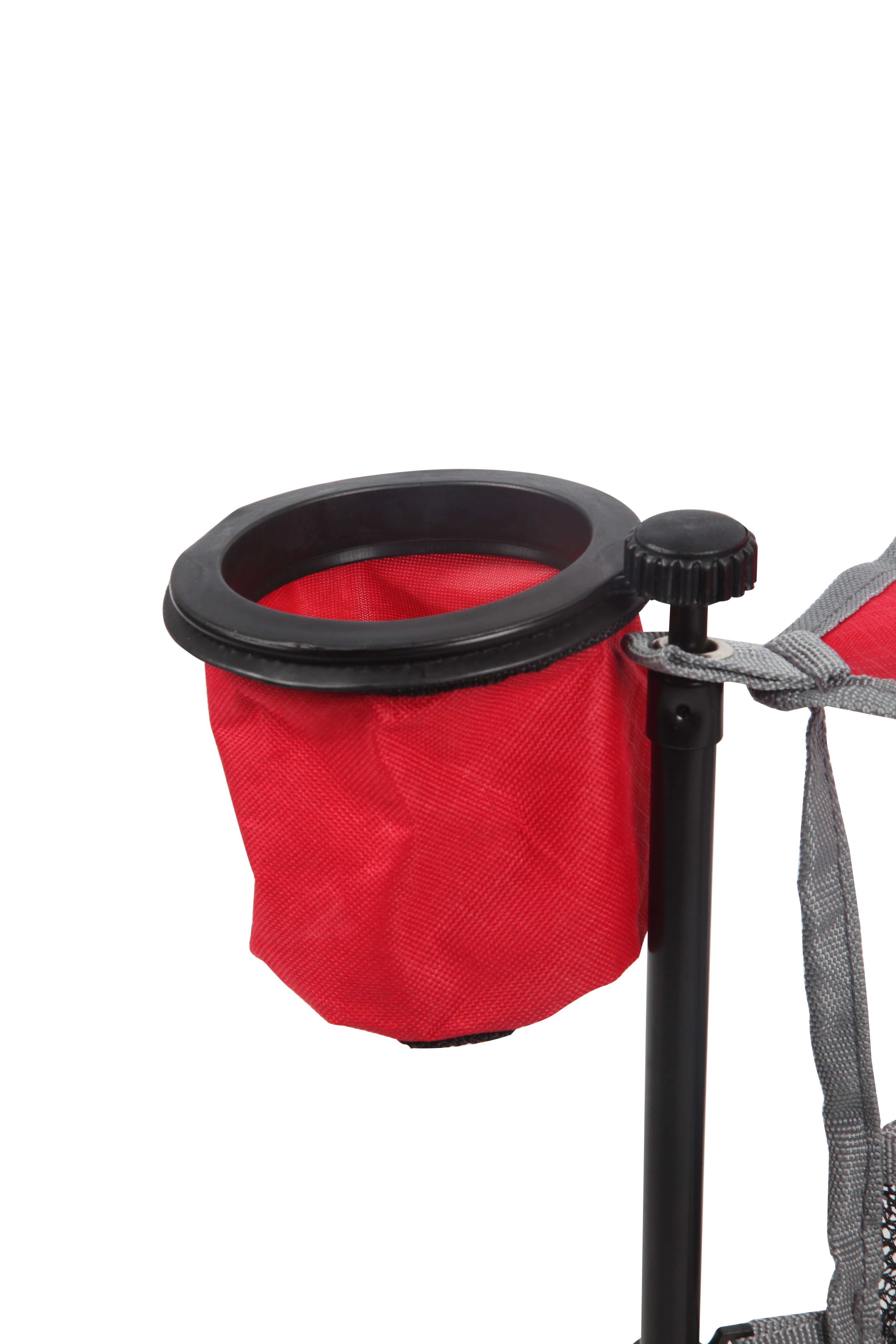 Ozark Trail 3-Shelf Portable Camping Table with Swivel Cupholder, Red