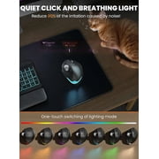 Ergonomic Wireless Trackball Mouse, Adjustable Angle, Thumb Control, Quiet Click, Rechargeable, Multi-Device Bluetooth & USB, for Windows Mac-Black Ball
