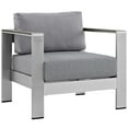 thumbnail image 3 of Modern Contemporary Urban Design Outdoor Patio Balcony Three PCS Sectional Sofa Set, Grey Gray, Aluminum, 3 of 6