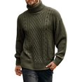 thumbnail image 2 of FYDUU Men's Sweater Pullover Male Turtleneck Sweaters Solid Color Casual Pullover Sweater Long Sleeved Knitted Sweater Top Trendy Sweater Tops, 2 of 4