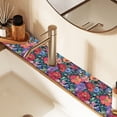 thumbnail image 2 of Yayeee Faucet Mat for Kitchen Sink 14.7" Diatomite Long Splash Guard Pad, Serene Floral Pattern, 2 Pack, 2 of 7