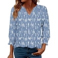 thumbnail image 2 of 3/4 Sleeve Blouses for Women Casual,Women's Shirts Lightweight 2026 Spring Summer Fashion 3/4 Length Sleeve Tops Business Casual Blouses Western Outfits, 2 of 7
