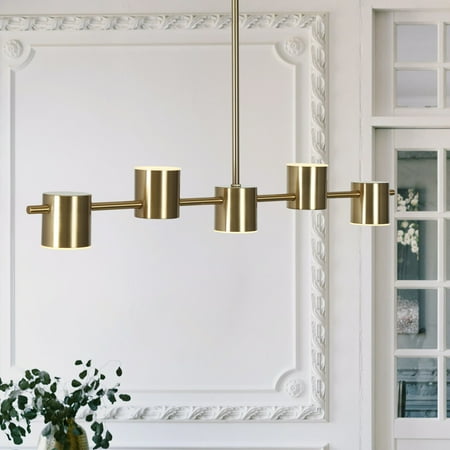 

Beyond Modern Brass 4/5-Light Integrated LED Chandelier Linear Island Light for Kitchen 5 5-Light