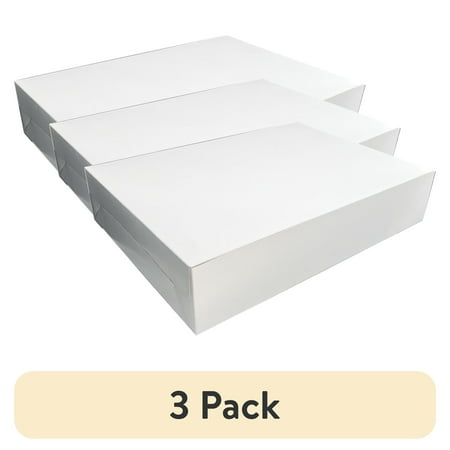 (3 pack) 19 x 14 x 4 White Folding Cake Box by Way To Celebrate (3 pack) 19 x 14 x 4 White Folding Cake Box by Way To Celebrate