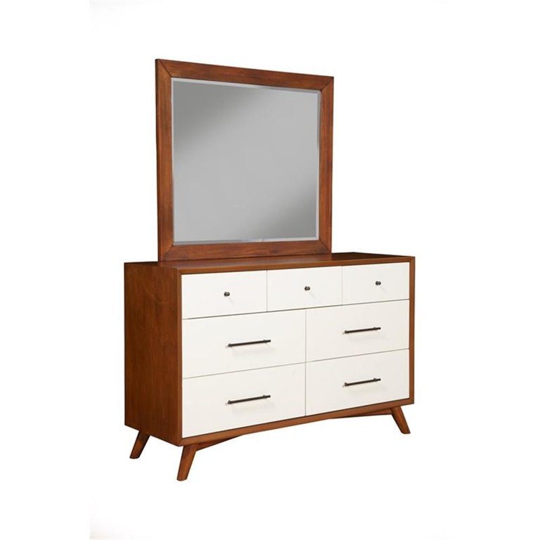 flynn mid century modern 7-drawer dresser acorn Alpine Furniture Flynn Acorn 7 Drawer Dresser