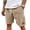 240#Khaki, variant on Mens Corduroy Shorts 7 Inch Vintage Elastic Waist Relaxed Fit Summer Beach Shorts Brown M