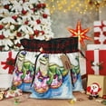 thumbnail image 6 of Rocae Alligator Donut Pool Float Print Christmas Drawstring Linen Gift Bag with Drawstrings Treat Bag Goody Present Bags for Christmas Party Favor, 6 of 8