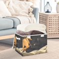 thumbnail image 3 of Yayeee Collapsible Cube Storage Bin with Lid Fabric Closet Decorative Basket with Handles, Retro Halloween Cat, 3 of 7