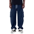 thumbnail image 3 of WJOSBXT Corduroy Pants Mens Wide Leg Cargo Pants 2026 Baggy Drawstring Carpenter Pants Relaxed Fit Big and Tall Elastic Waist Loose Running Trousers 2XL, 3 of 9