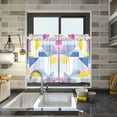 thumbnail image 4 of Yayeee Kitchen Curtains Tier Pair Light Filtering 27"x36" Rod Pocket Short Cafe Window Panel, Retro Simple Shapes, 4 of 7
