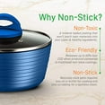 thumbnail image 4 of NutriChef Ridge Line Nonstick Kitchen Pots and Pans, 12 Piece Set, Blue, 4 of 5