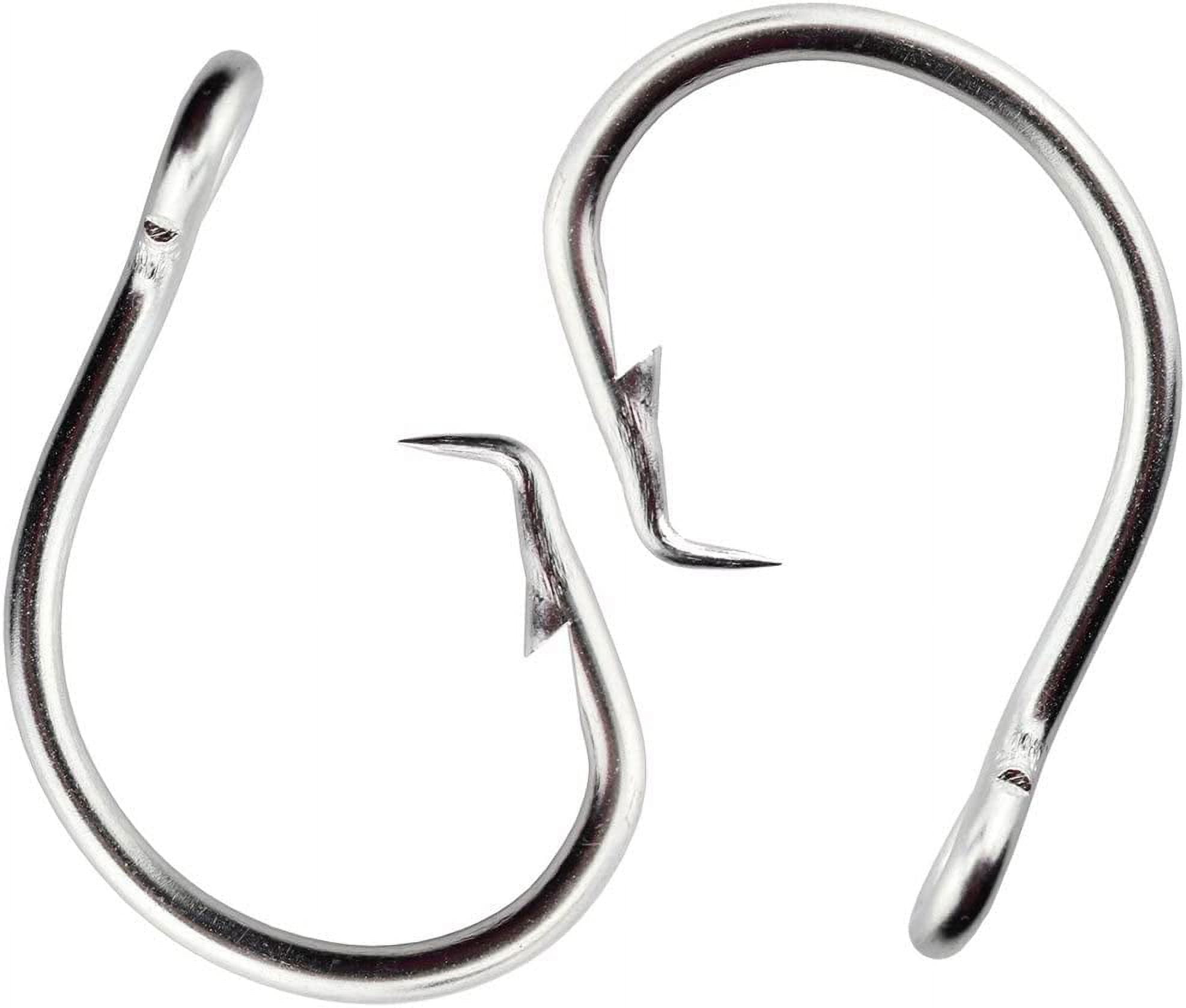 50Pcs Stainless Steel Circle Hook Short Shank Perfect in Line Extra Strong for Saltwater Size 8/0 14/0 (8/0)