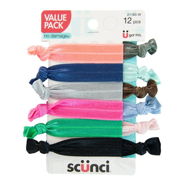 Scunci NoDamage Elastic Stretch Knotted Ponytail Holder Hair Ties