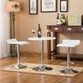 thumbnail image 5 of Roundhill Furniture Baxton White Adjustable Height Wood and Chrome Metal Bar Table and 2 Chrome Air Lift Adjustable Swivel Stools Set, 5 of 7