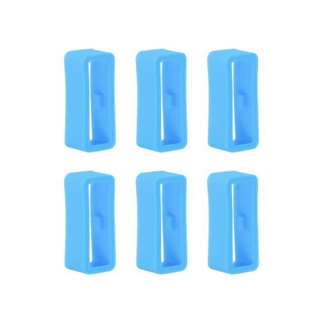 6uds Reloj Correa Lazo Cierre Anillos 16mm Caucho Reloj Soporte Guardián Silicona para Reloj Correa, Claro Azul