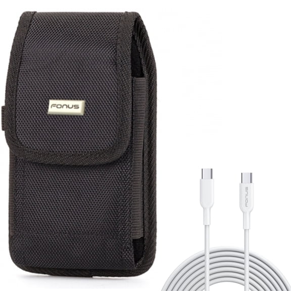For Google Pixel 7/Pro/6a/6/Pro - 6ft Long Type-C Cable w Case Belt Clip, PD Fast Charger Cord Power Wire, Swivel Holster Rugged for Google Pixel 7/Pro/6a/6/Pro Phones