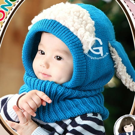 

Enlightened Drooping Ears-Shaped Baby Kids Winter Warm Knitted Scarf Hat