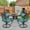 Dark Bronze / Ocean Blue, variant on W WARMHOL 5 Piece Patio Dining Set, Outdoor Table and Chairs Set for 4 Cushioned Swivel Rocking Chairs and 35.2" Round Table, All-Weather Cast Aluminum Patio Funiture Set, 2" Umbrella Hole