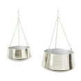 thumbnail image 6 of DecMode 5", 7"H Round Silver Metal Hanging Dome Wall Planter with Chain (2 Count), 6 of 11
