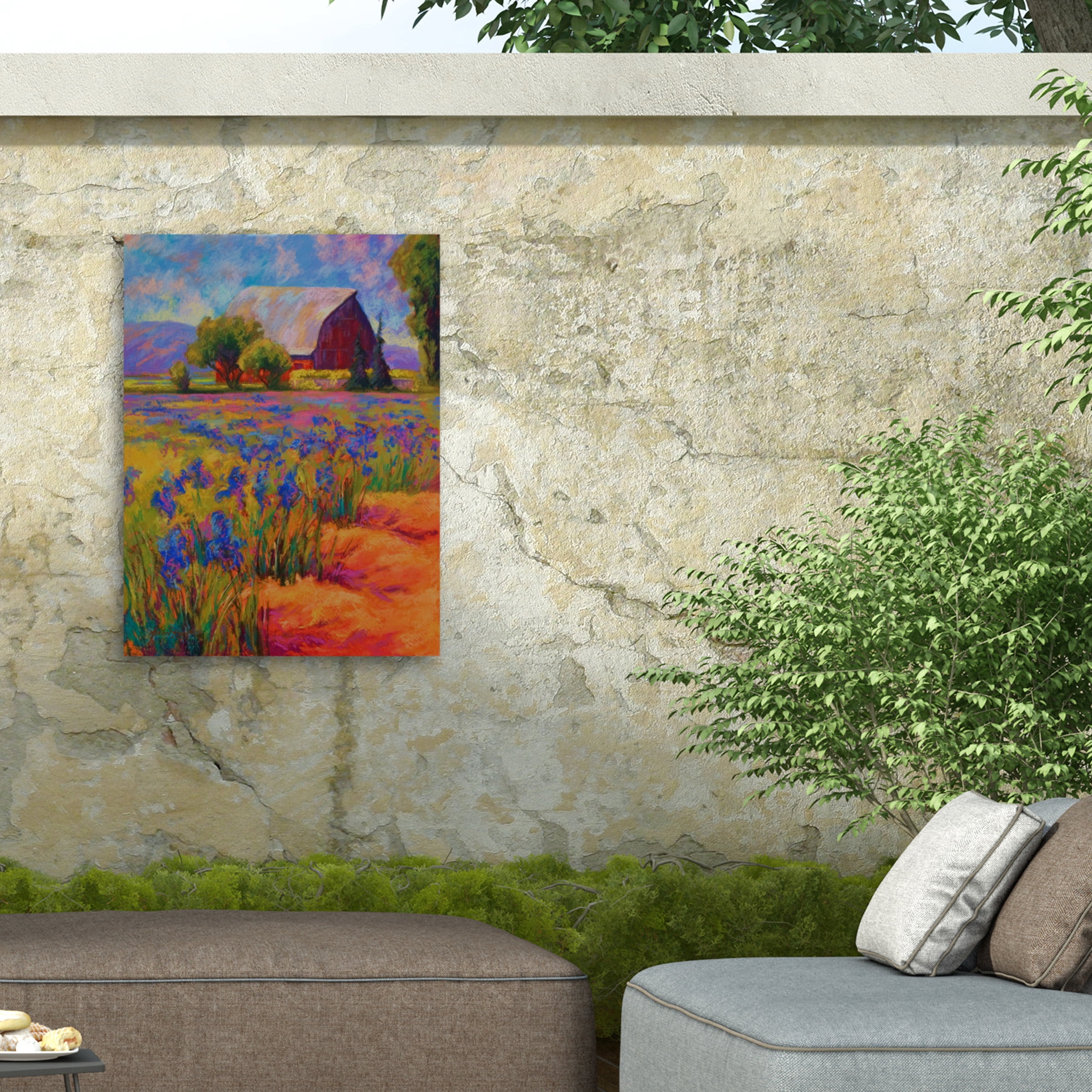Marion Rose 'Iris Field 2' Outdoor Canvas 24x18