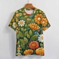 thumbnail image 3 of Nostalgic Vintage Floral Women's T-Shirt Short Sleeve T Shirts Tops Tee Ladies Loose T, 3 of 6