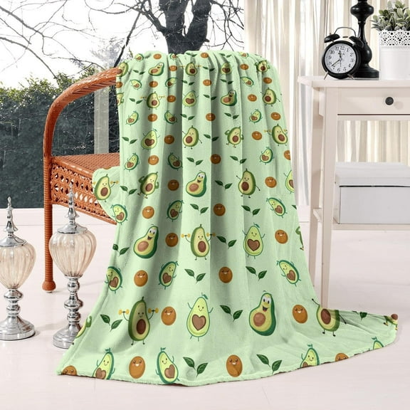 Soft Avocado Blanket for Kids Thanksgiving Gift Boy Couch Room Kawaii Flannel Throw Blanket Decor for Girls 50*60 Inches Christmas Gift for Mom Girlfriend